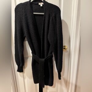 Topshop Black Belted Chunky Sweater Size S